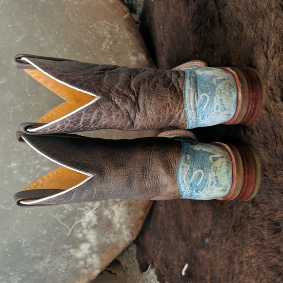 TIN HAUL Goddess Bohemian Peace Print square toe cowgirl western boots sz 7 - Picture 8 of 15